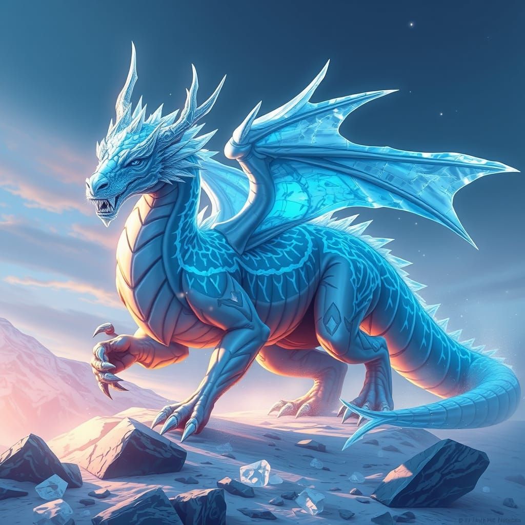 Titan Ice Dragon: Majestic and Formidable