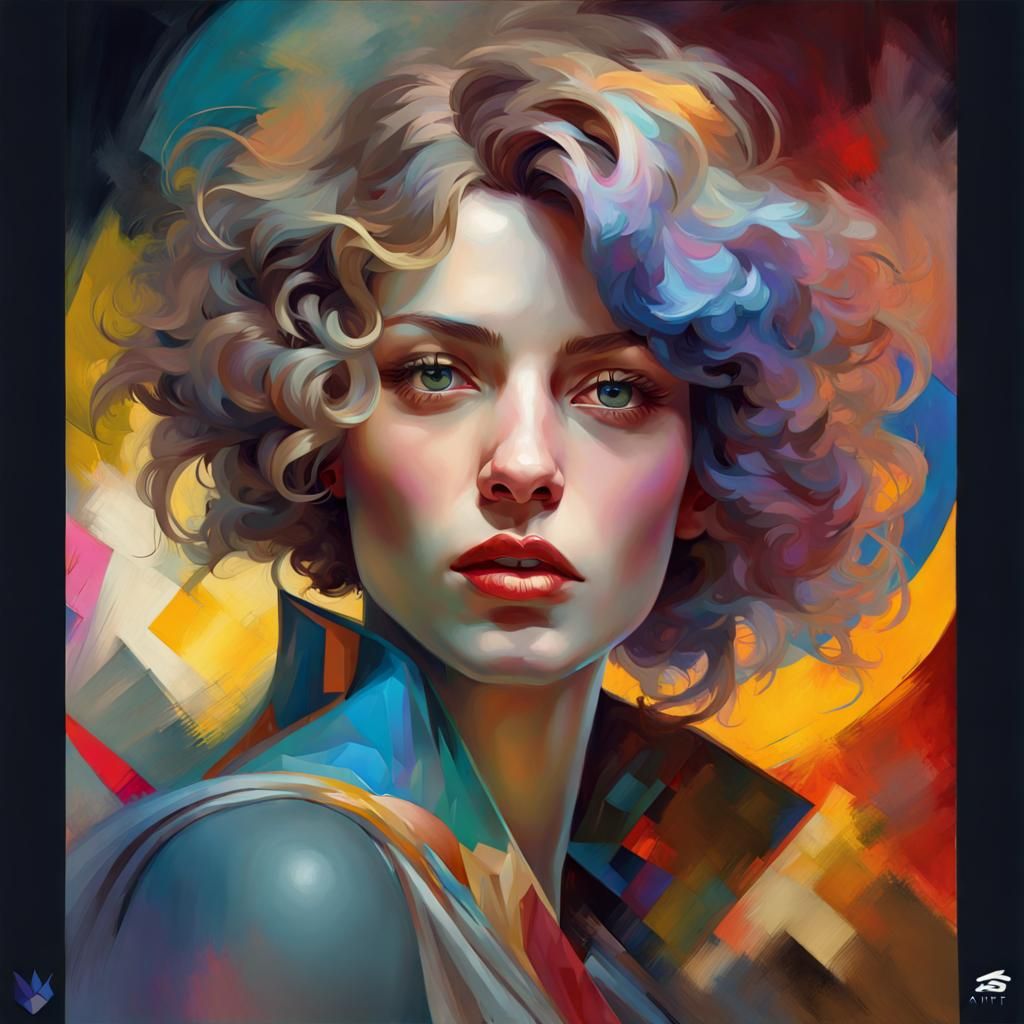Art Deco Portrait in Style of Kandinsky