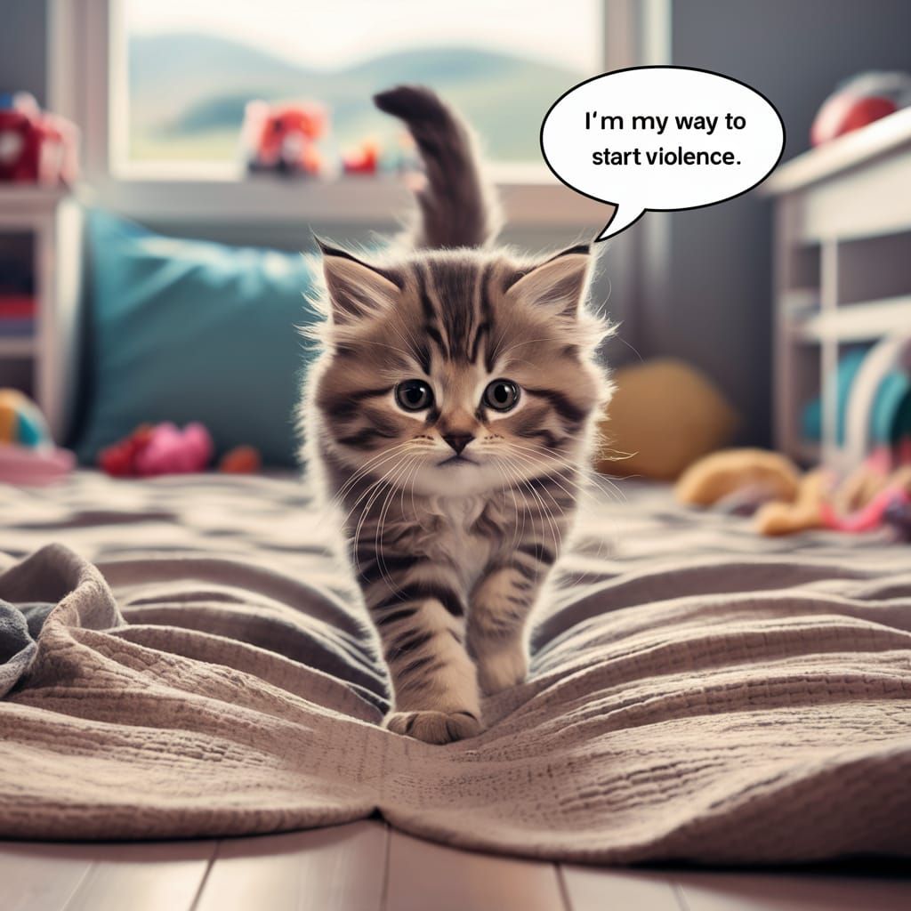 Playful Kitten's Mischievous Adventure