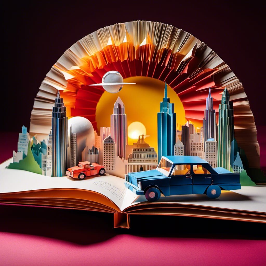 Origami Cityscape in Pop-Up Book Style