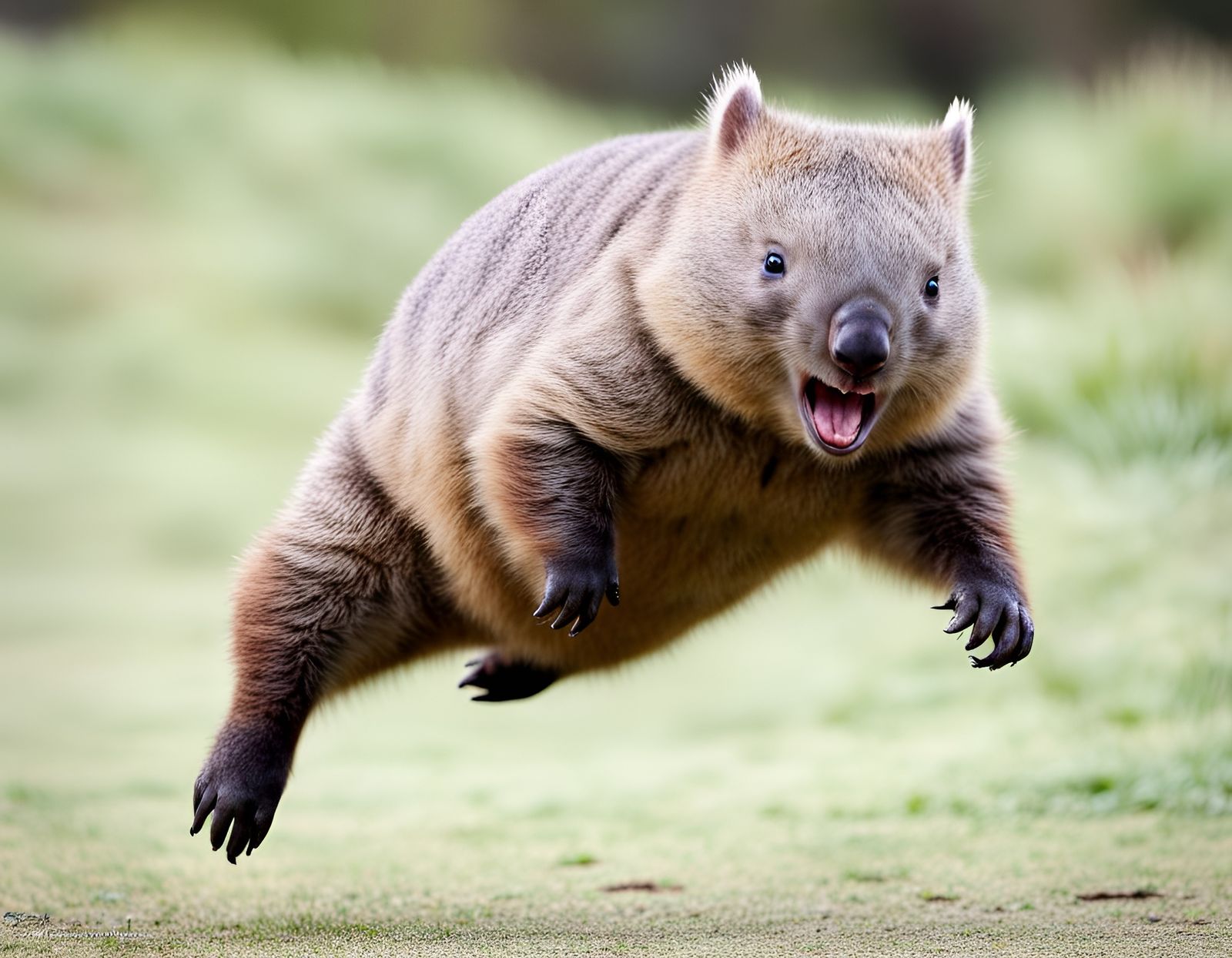 Wombat Mid-Jump: Comedy Wildlife Photography