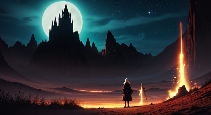 Epic Dragonlance Scene with Raistlin Majere, Dark Mage