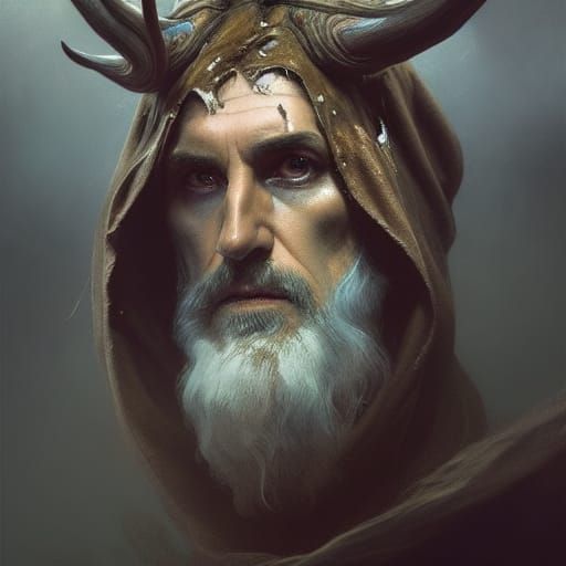 Hooded Man Portrait in Digital Art Style