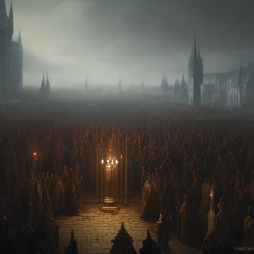 Middle Ages Coronation of a King: Dark Fantasy Art