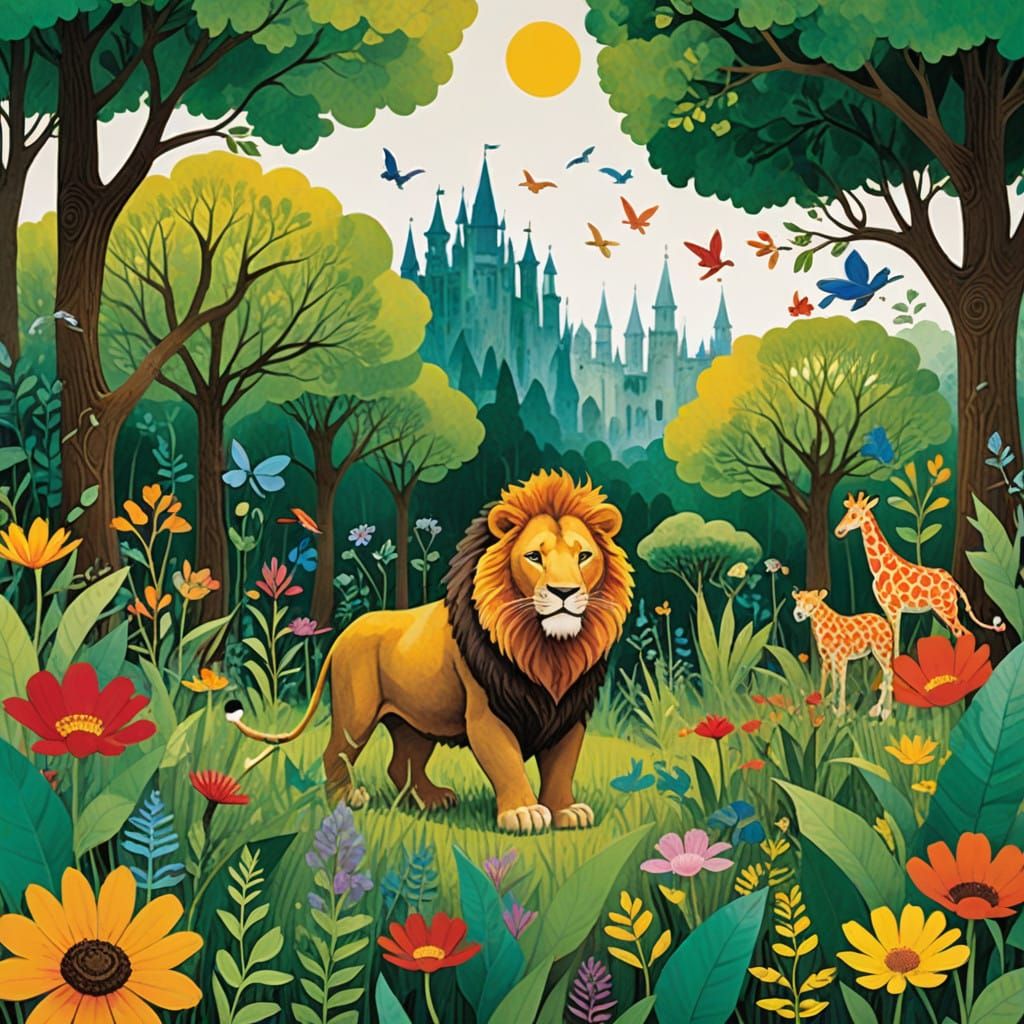 Majestic Lion Prince Leaps from Whimsical Pop-Up Book