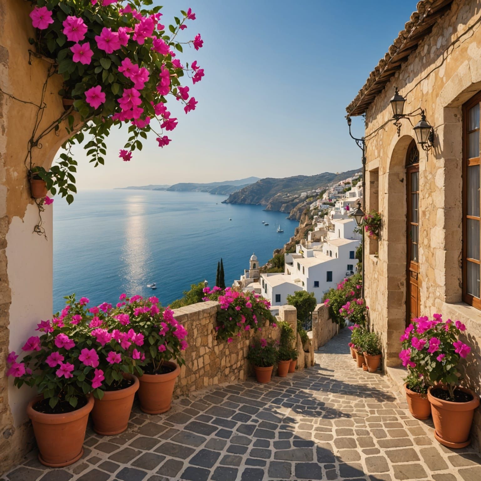 A Peaceful Mediterranean Evening in Vibrant Color