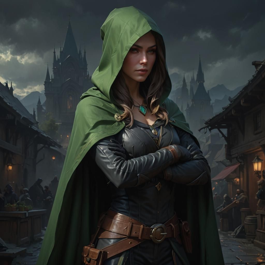 Cloaked Rogue Concept Art Portrait in 8K