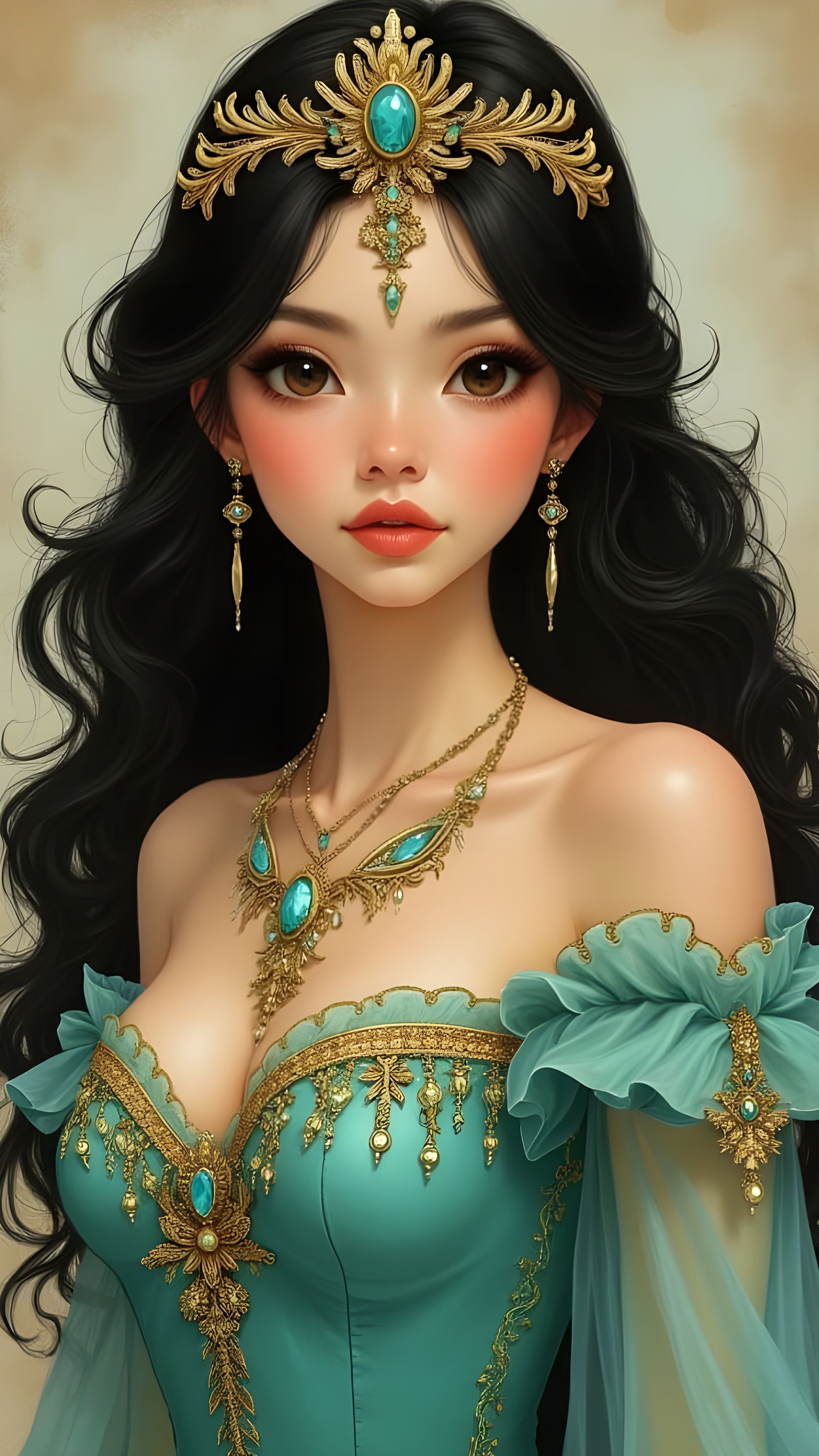 Fantasy Princess Portrait with Gold Tiara