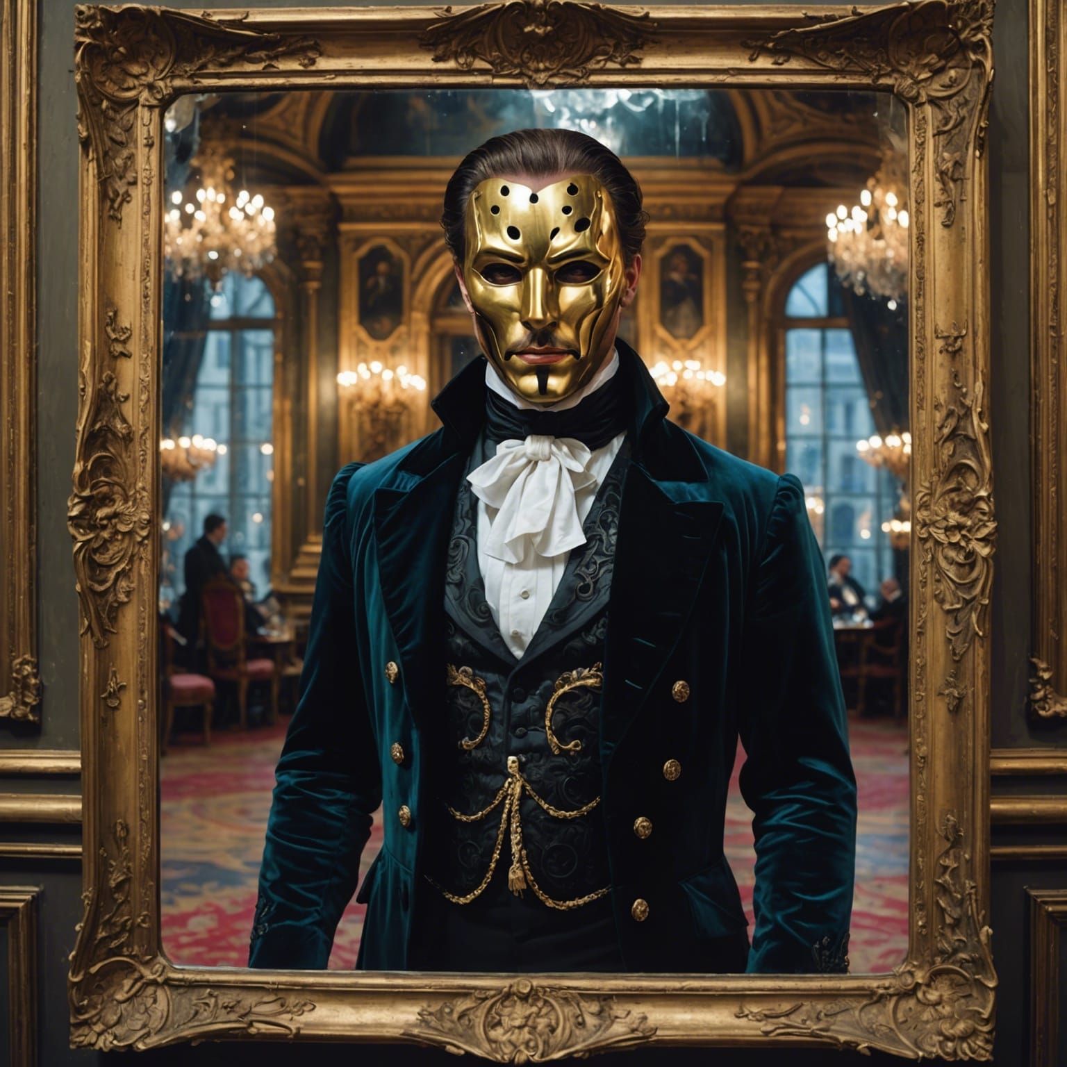Phantom of the Opera Portrait in Shattered Mirror