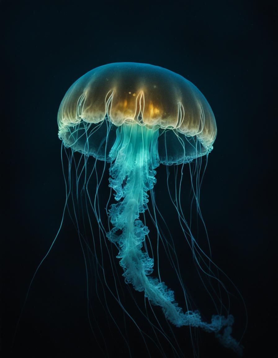Bioluminescent Jellyfish Illuminates the Dark Ocean