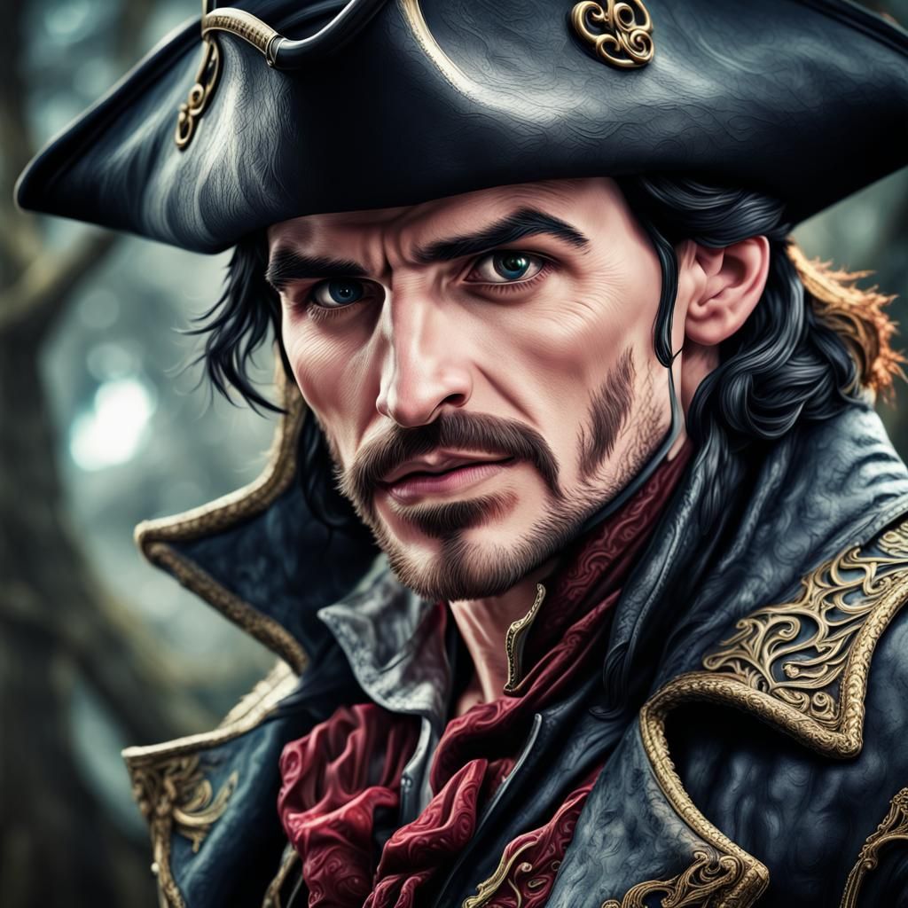 Hyperrealistic Portrait of Captain Hook
