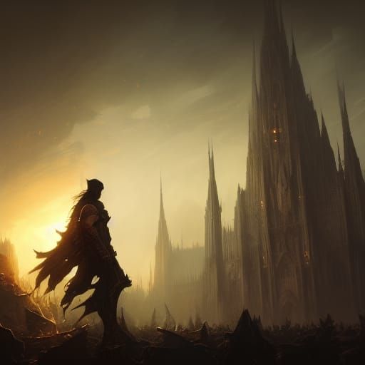 Dark Fantasy Clash: Hyperdetailed Digital Art