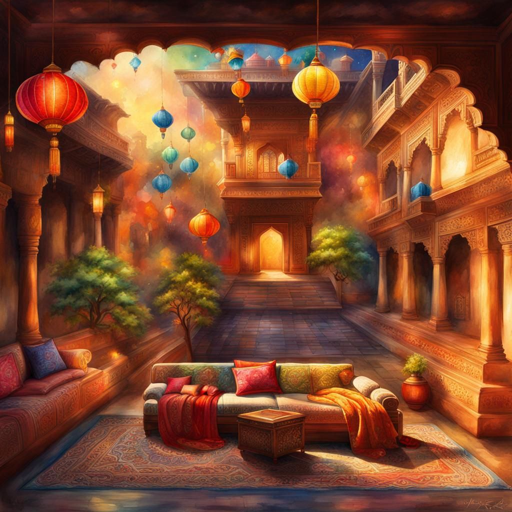 Bollywood style interior design.