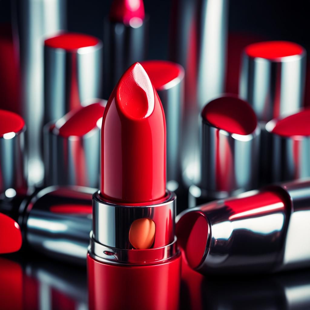 Pop Art Lipstick Portrait in Roy Lichtenstein Style