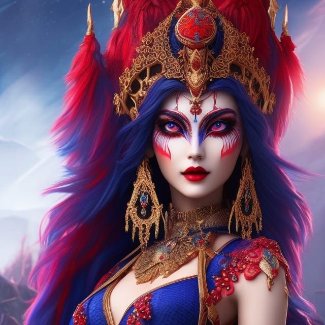 Stunning Moon Goddess in Gothic Art Style