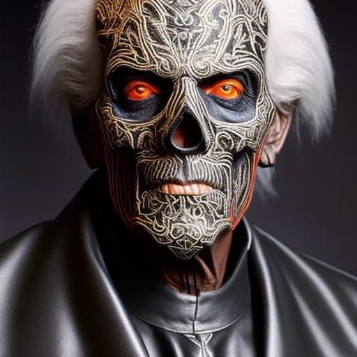 Skeleton Cowboy Portrait in Visionary Art Style