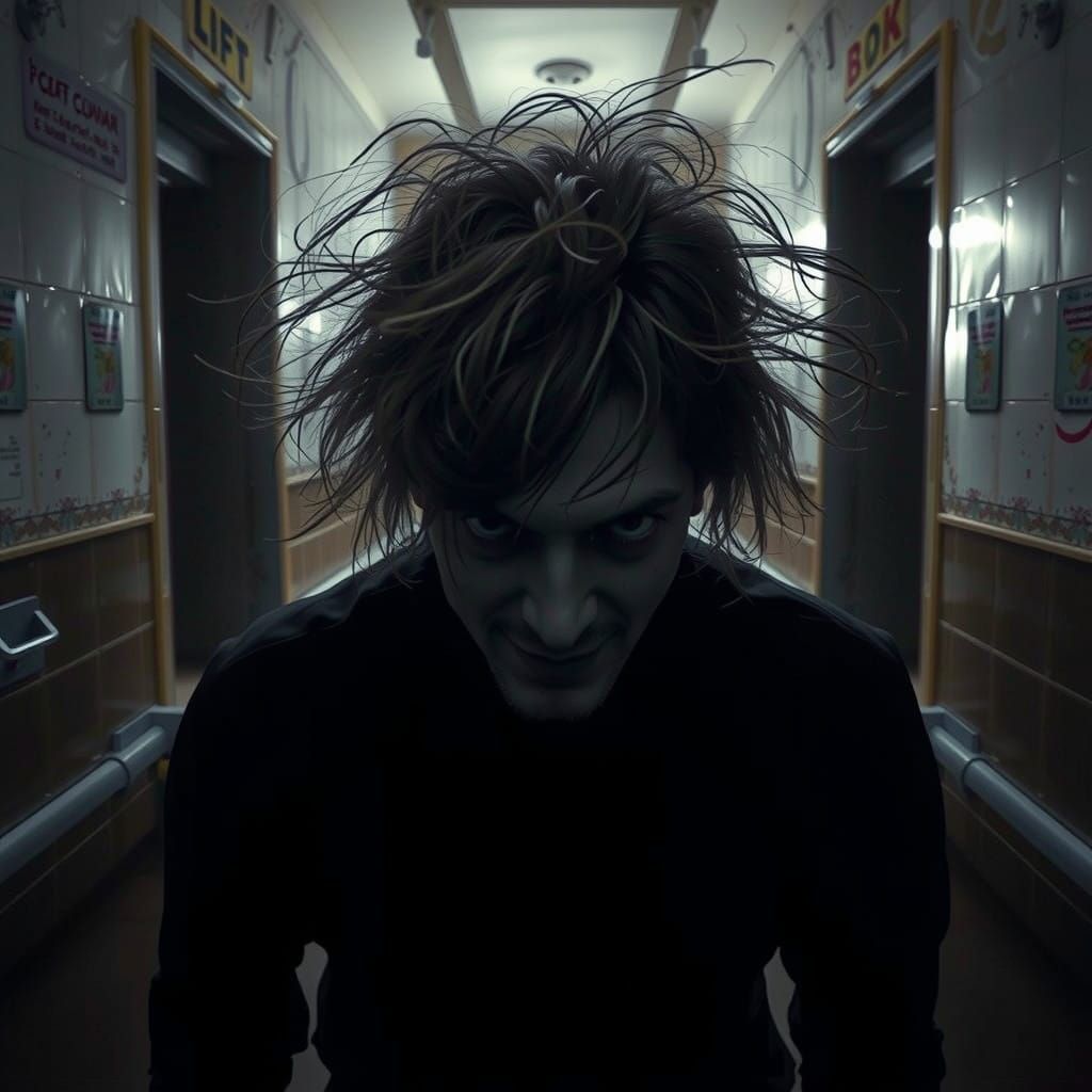 Sinister Asylum Patient in Intense Close-Up