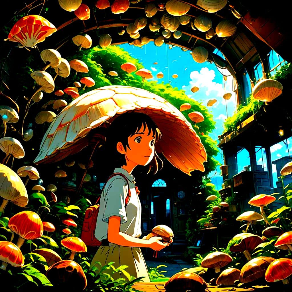 Anime Girl in Shell, Studio Ghibli Style