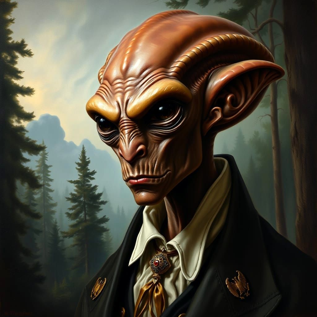 Alien Nobleman in Hudson River School Style