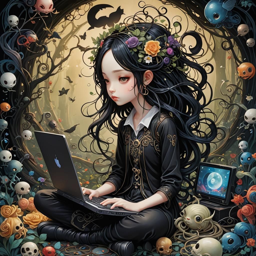 High-Speed Internet as Dark Fantasy Art Nouveau
