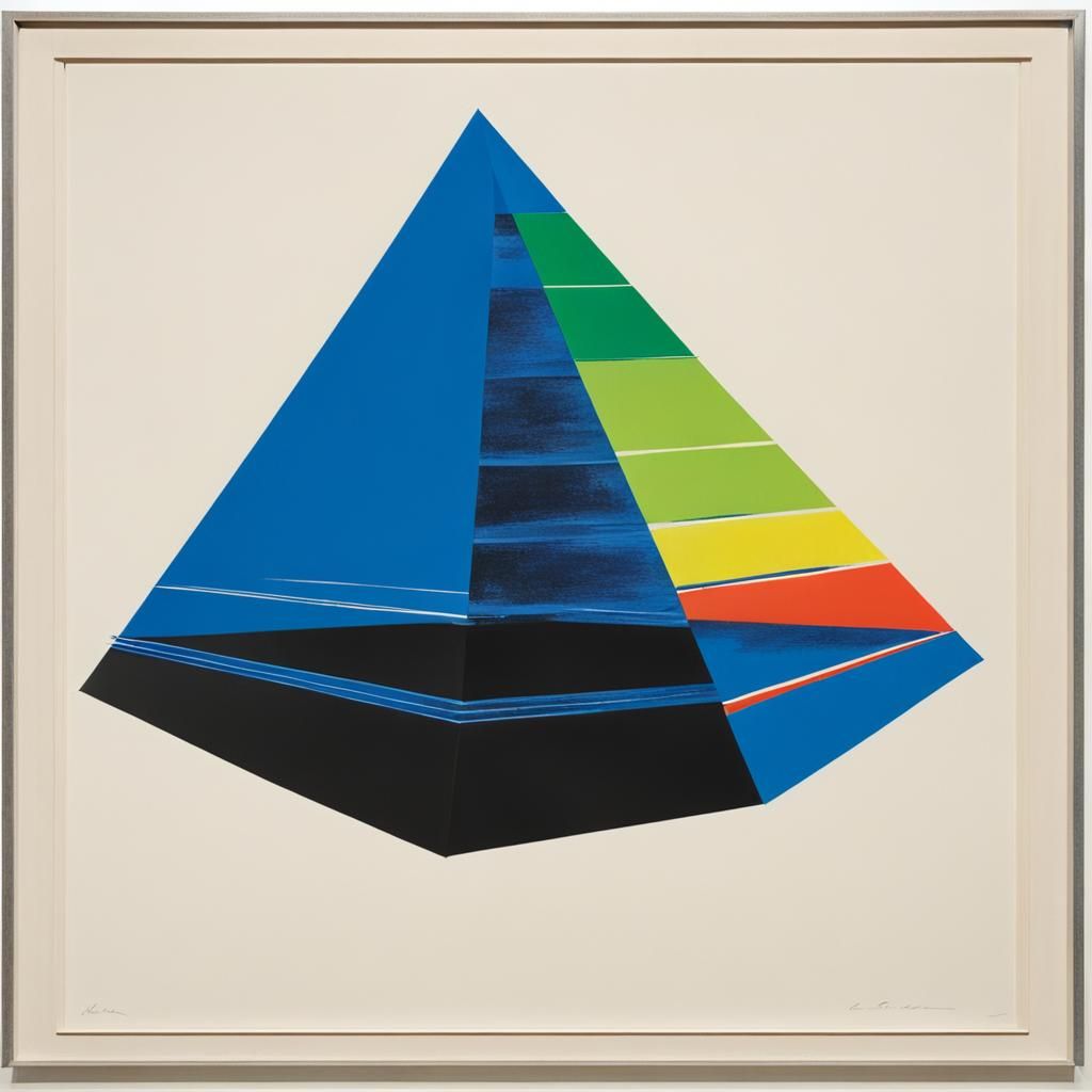 Neon Pyramid Geometric Abstraction
