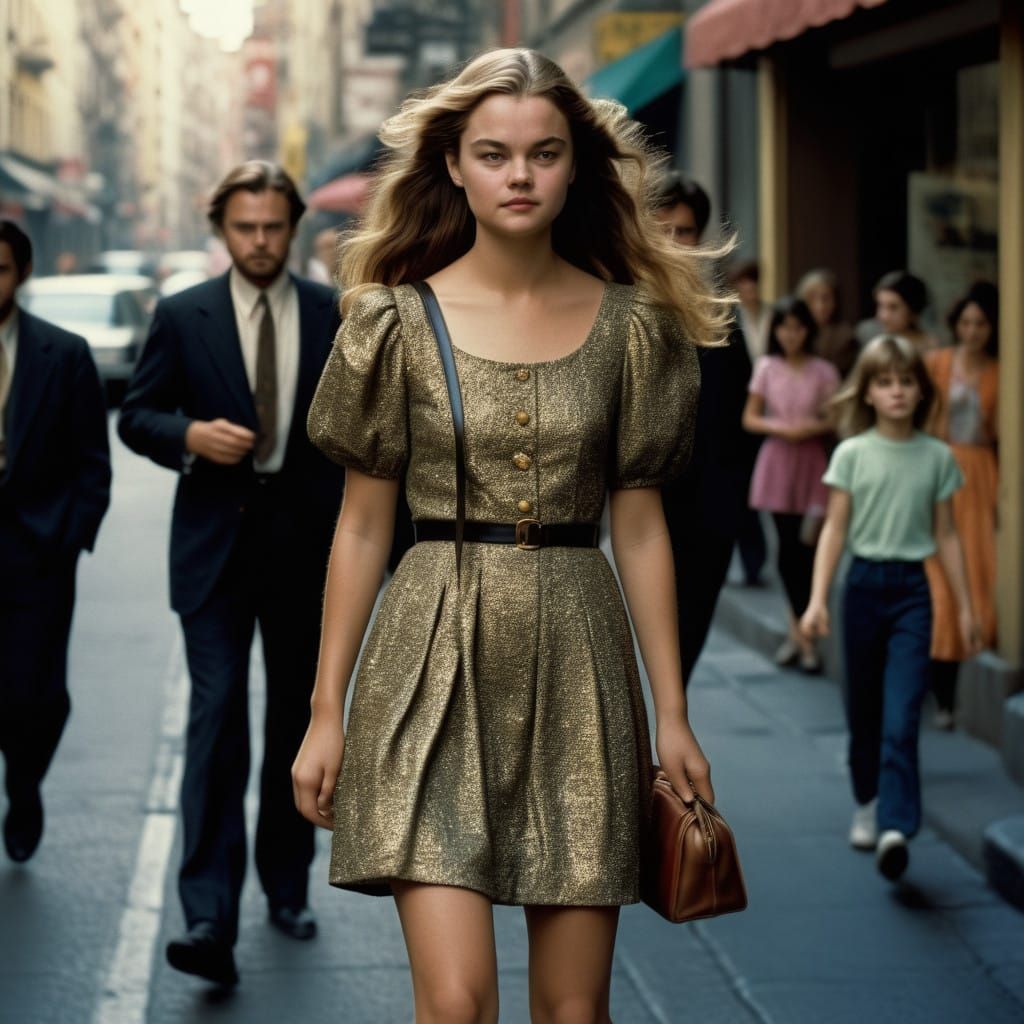 Leonardo DiCaprio in Vibrant Dress, Long Hair, and Purse, a....