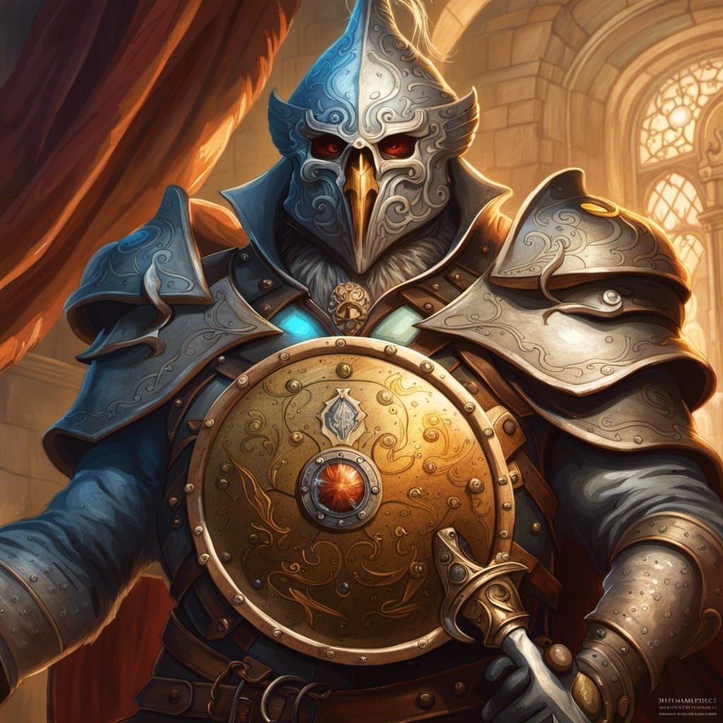 Detailed Scientific Illustration of a Shield Guardian