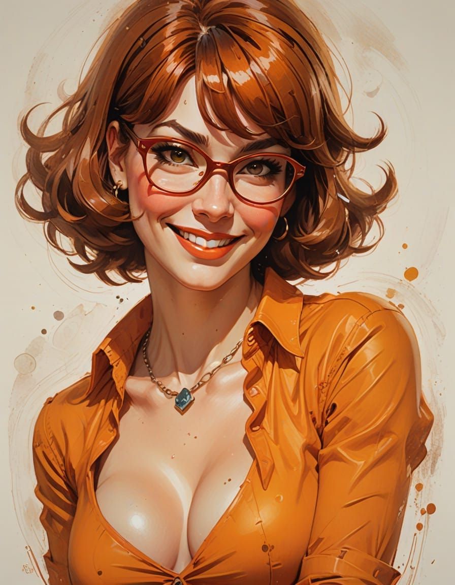 Velma in Classic Pinup Oil Painting Style
