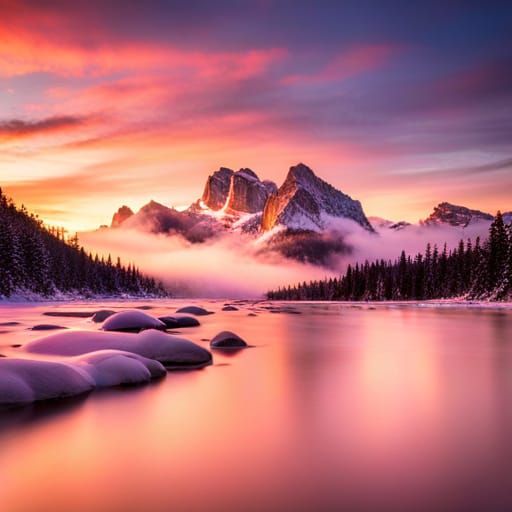 Peaceful River Dreamcore Landscape