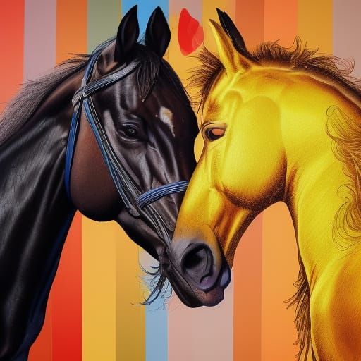 Golden Racehorse and Queen Celebrate Victory