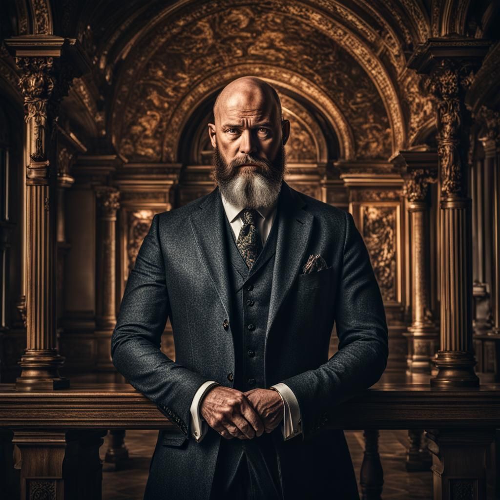 Confident Renaissance Man in a Suit