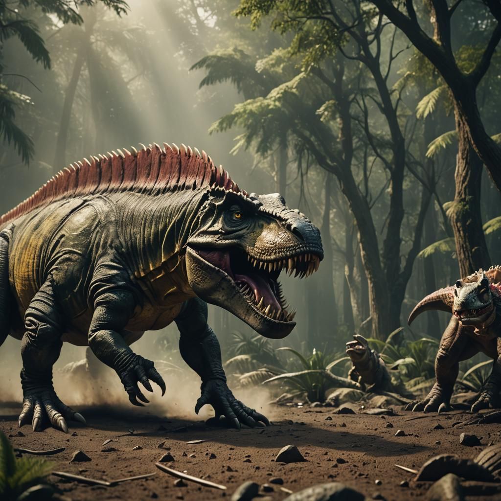 Epic T-Rex vs Dimetrodon Cinematic Showdown