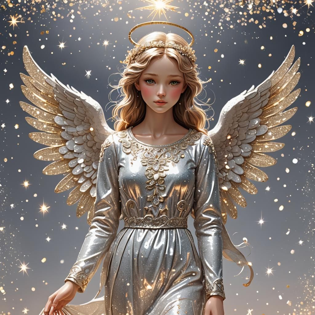 Sparkling Angelic Figure Bathed in Light