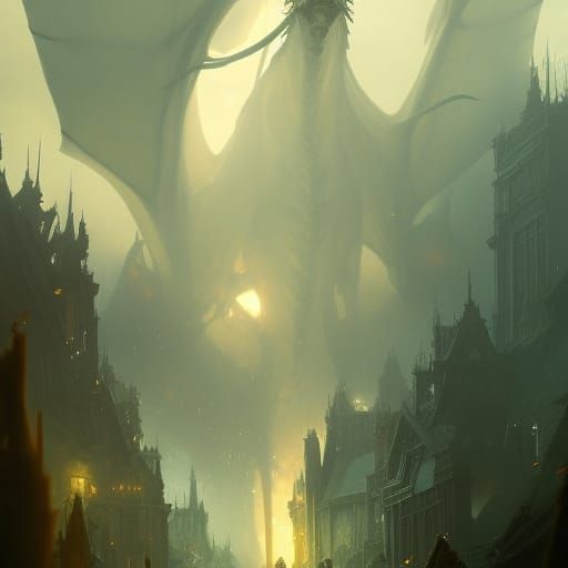 Dragons in Dark Fantasy Style, 8K Resolution