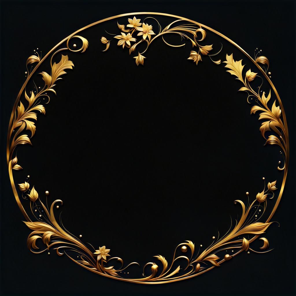 3D Decorative Round Gold Frame