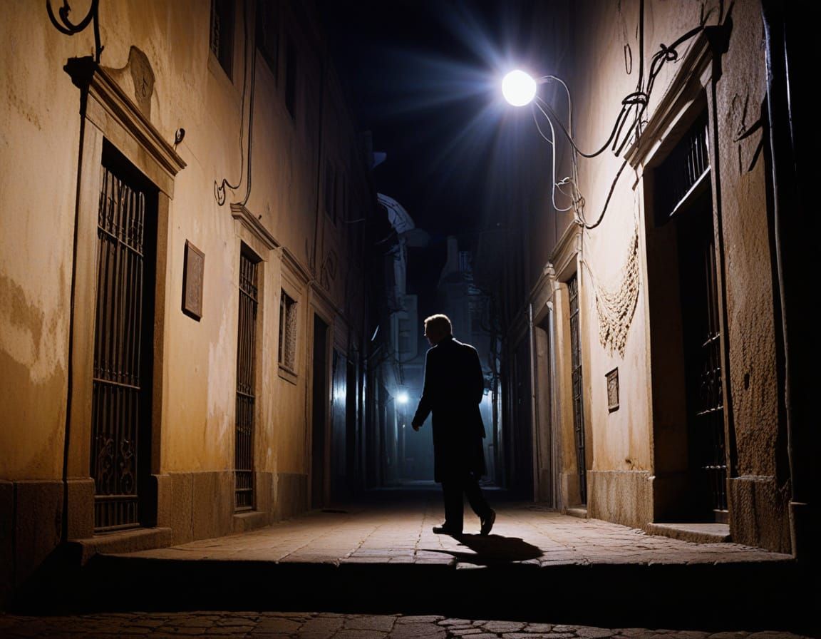 Surreal, Dark Figure Emerges from Cosmic Portal