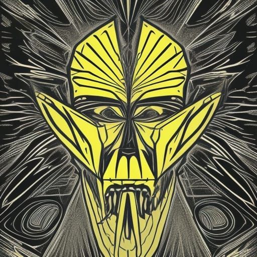 Degenerate fluoridated-pineal-visionary-outlooks, charcoal stylised nightmare