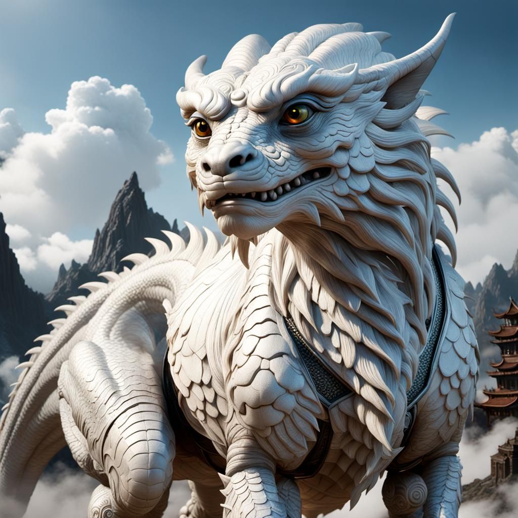 Luck Dragon CGI Render in 8K Resolution