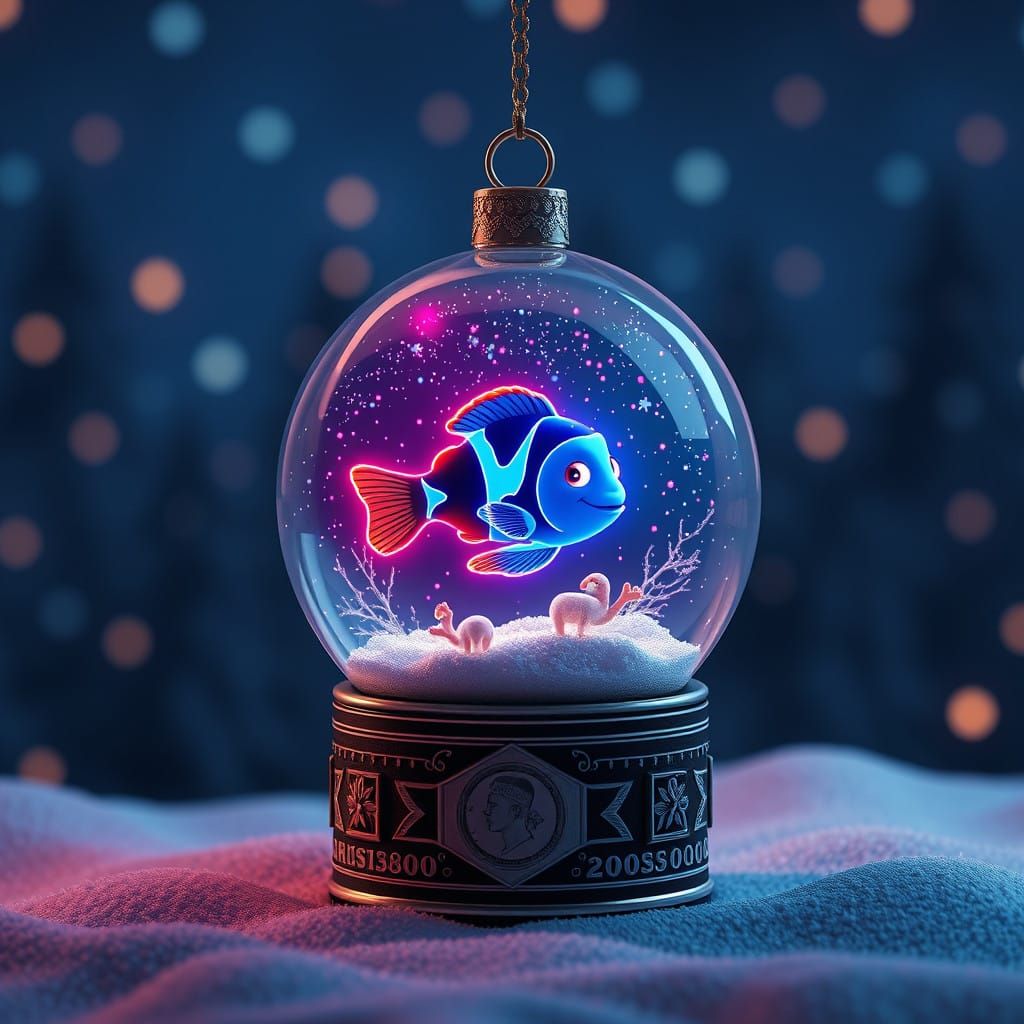 Snowglobe Christmas Ornament  with a perfect_composition  ne...