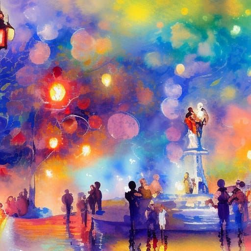 Happiness in Gouache and Watercolor Style