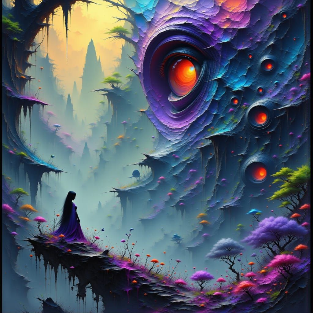 Fantastical Deep Color Matte Painting with Intricate Detail