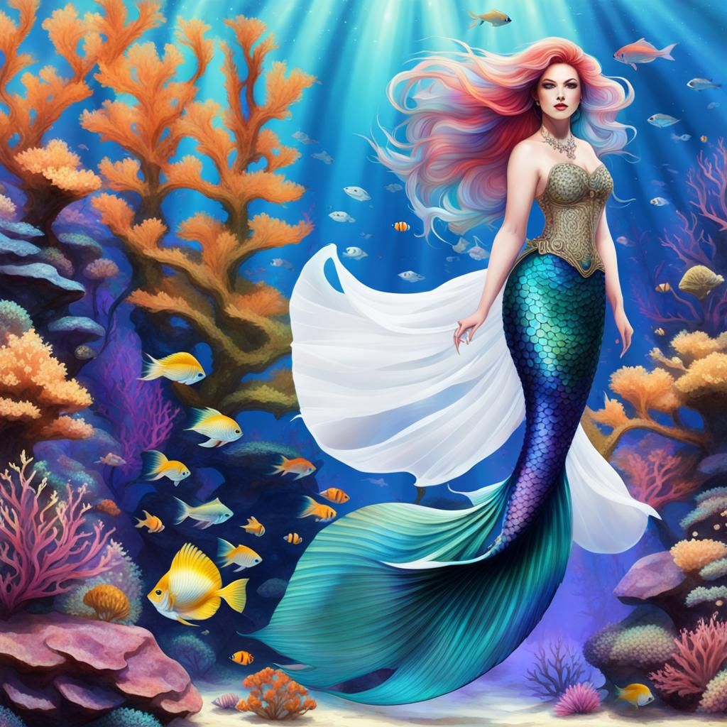 Plus Size Mermaid with Betta Fish Tail