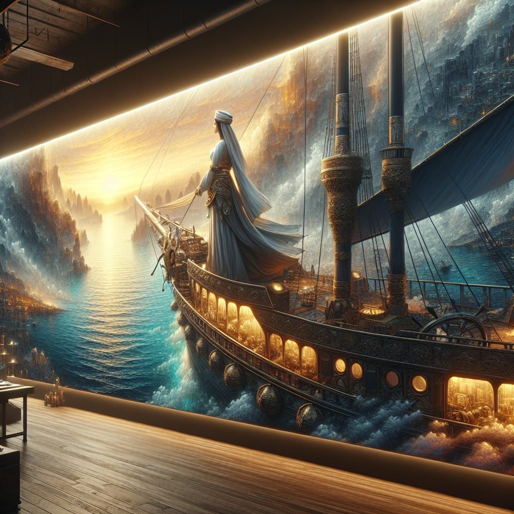 Luxury Yacht and Confident Captain at Sunset