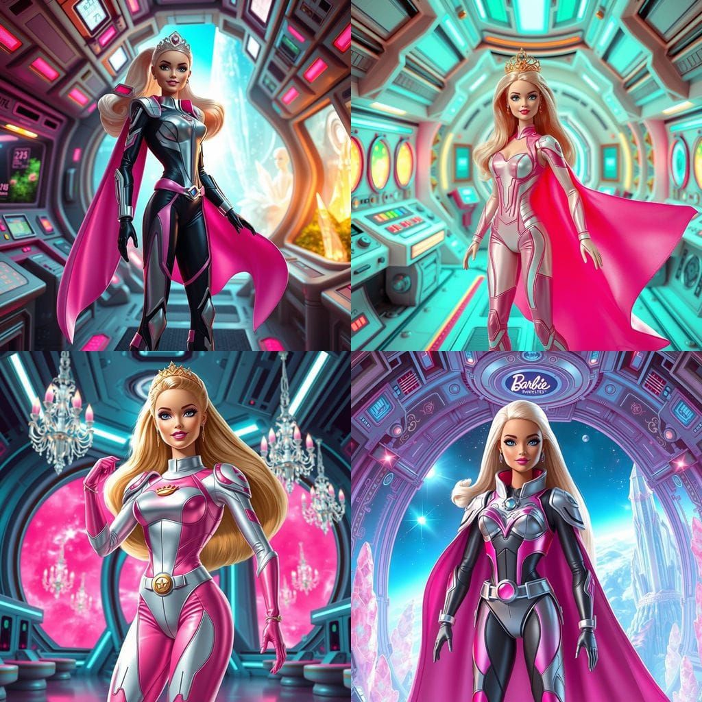 Pink Princess Space Station Superheroine in Bodysuit