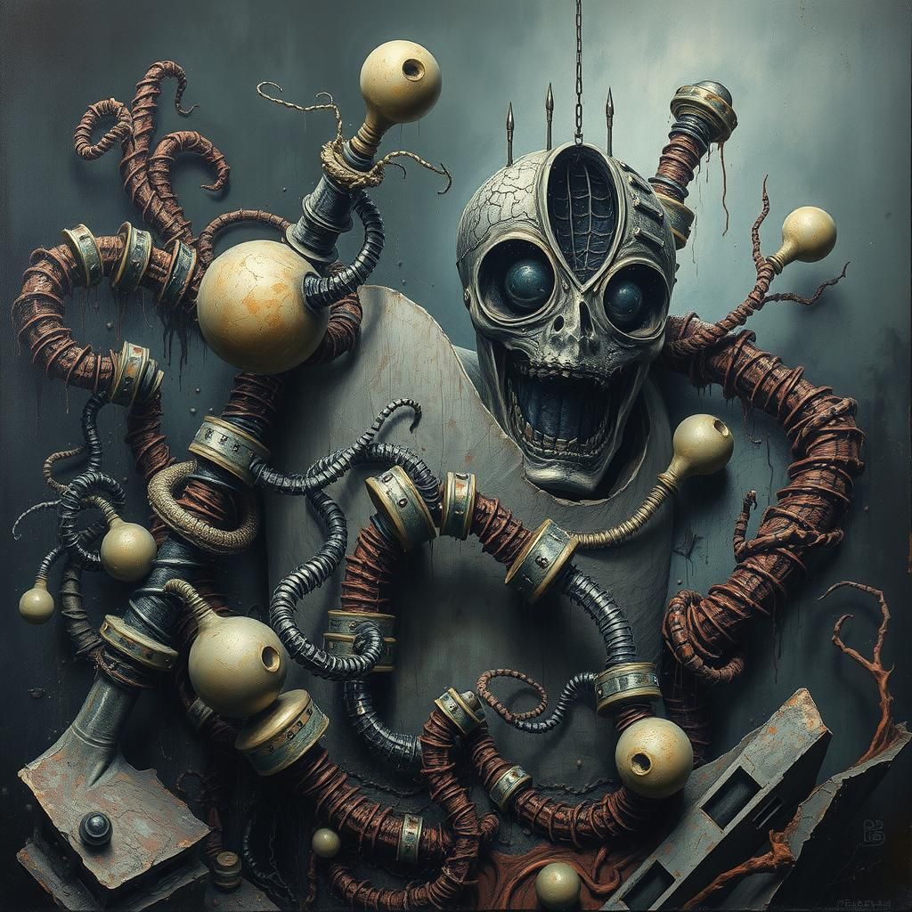 Dystopian Well of Sorrows: A Surrealist Vision