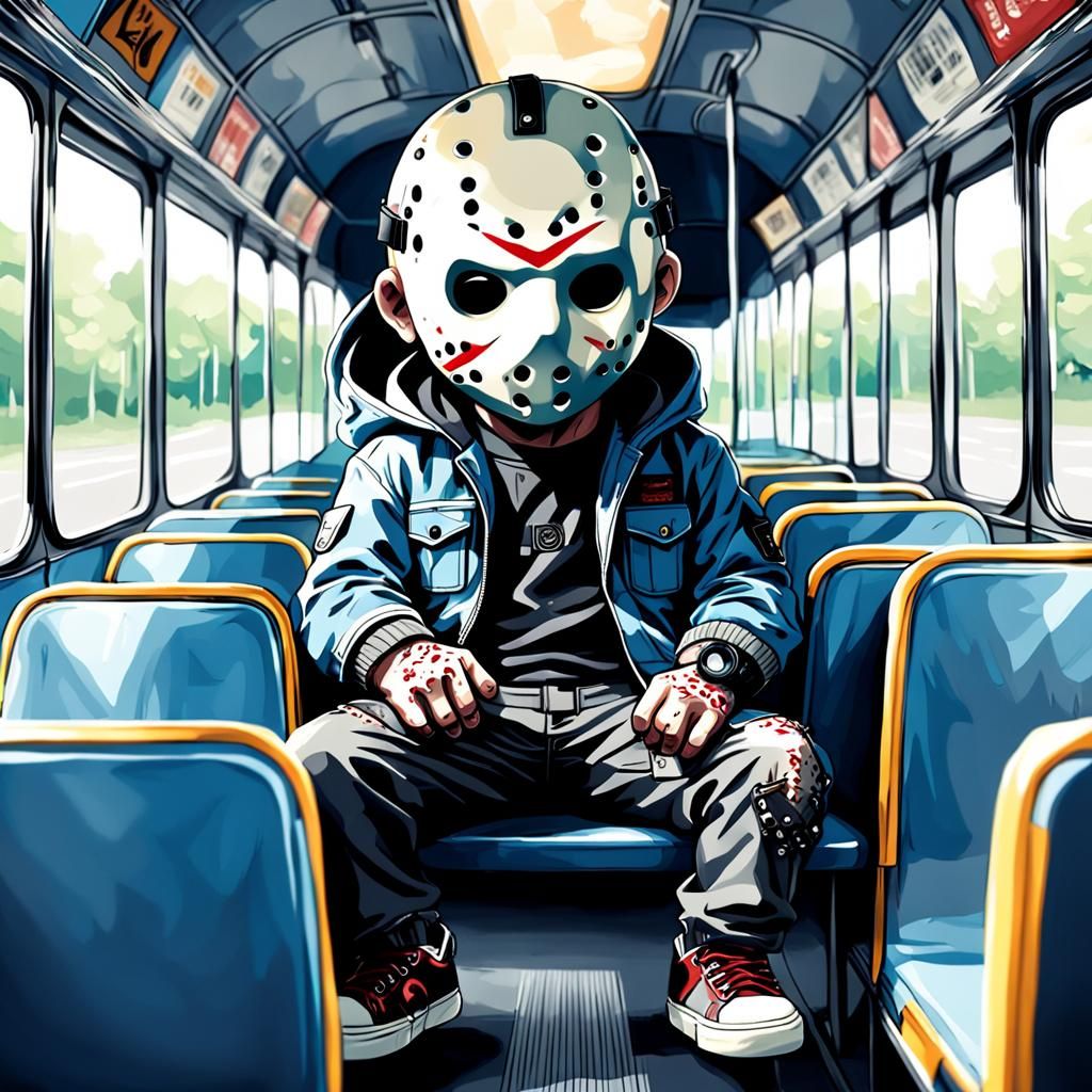 Chibi Jason Voorhees on a Bus: Anime Style