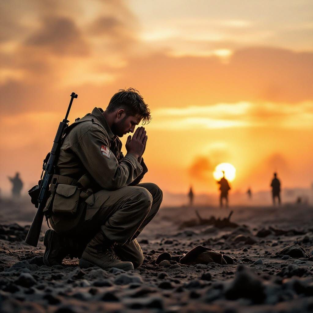 WWII Medic's Prayer at Battlefield Edge