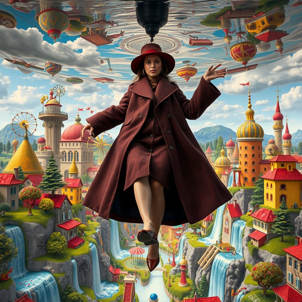 Surreal Topsy-Turvy Cityscape Inspired by Salvador Dali