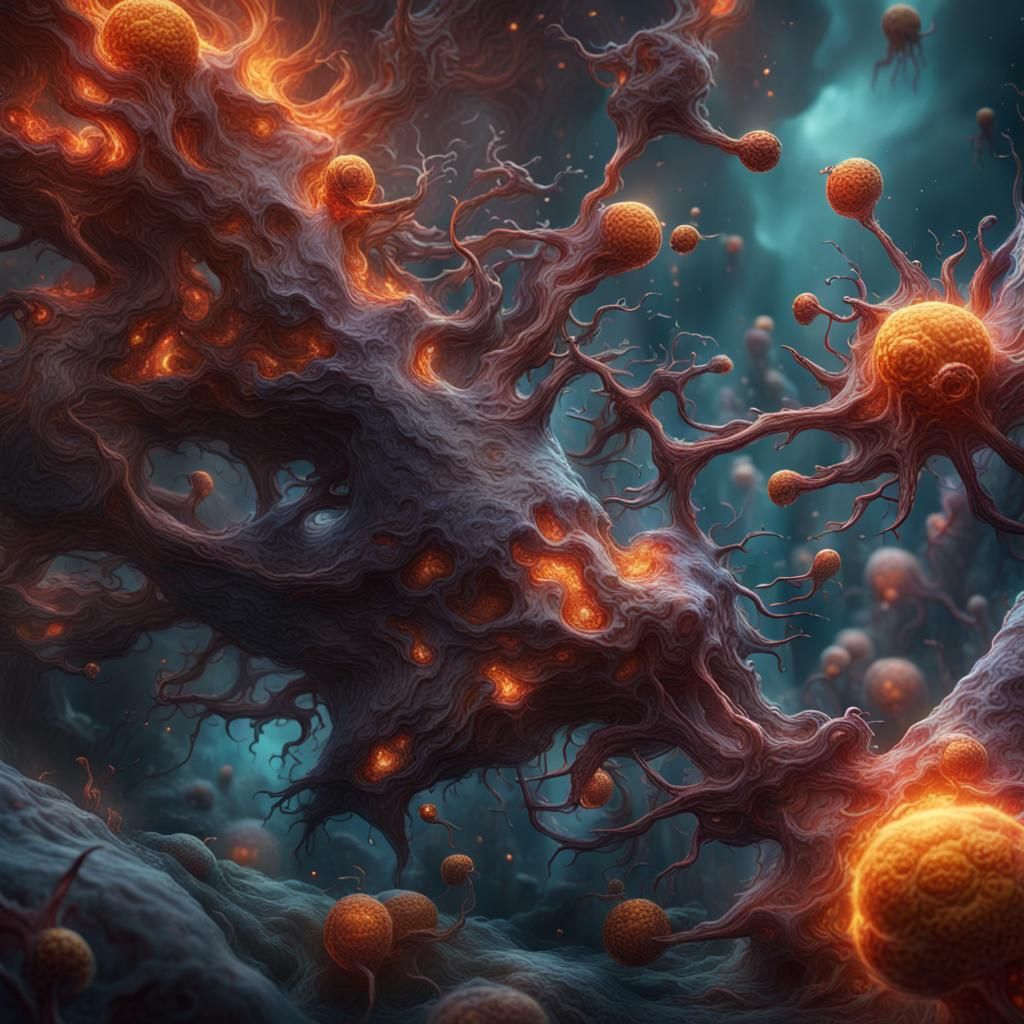 Cellular Inflammation: Detailed Matte Painting in 8k