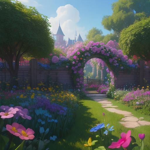 Secret Flower Garden: Pixar-Style 3D Digital Art